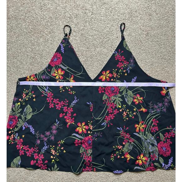 Women’s size 3X BP. Black floral v-neck tank top dressy blouse multicolor - Picture 2 of 5